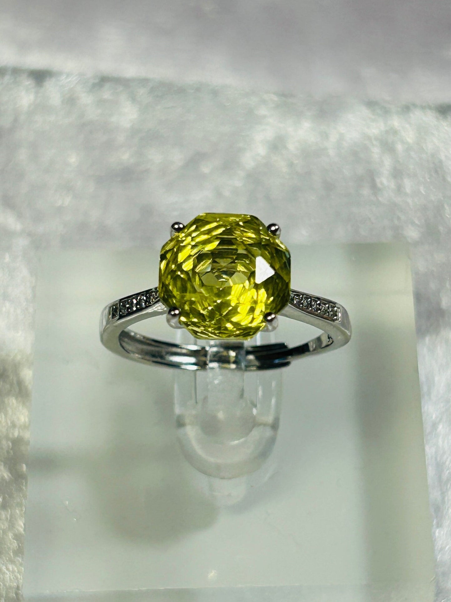 Lemon Citrine Solitaire Ring in 925 Sterling Silver & Adjustable Band Celtic Dragon Jewellery