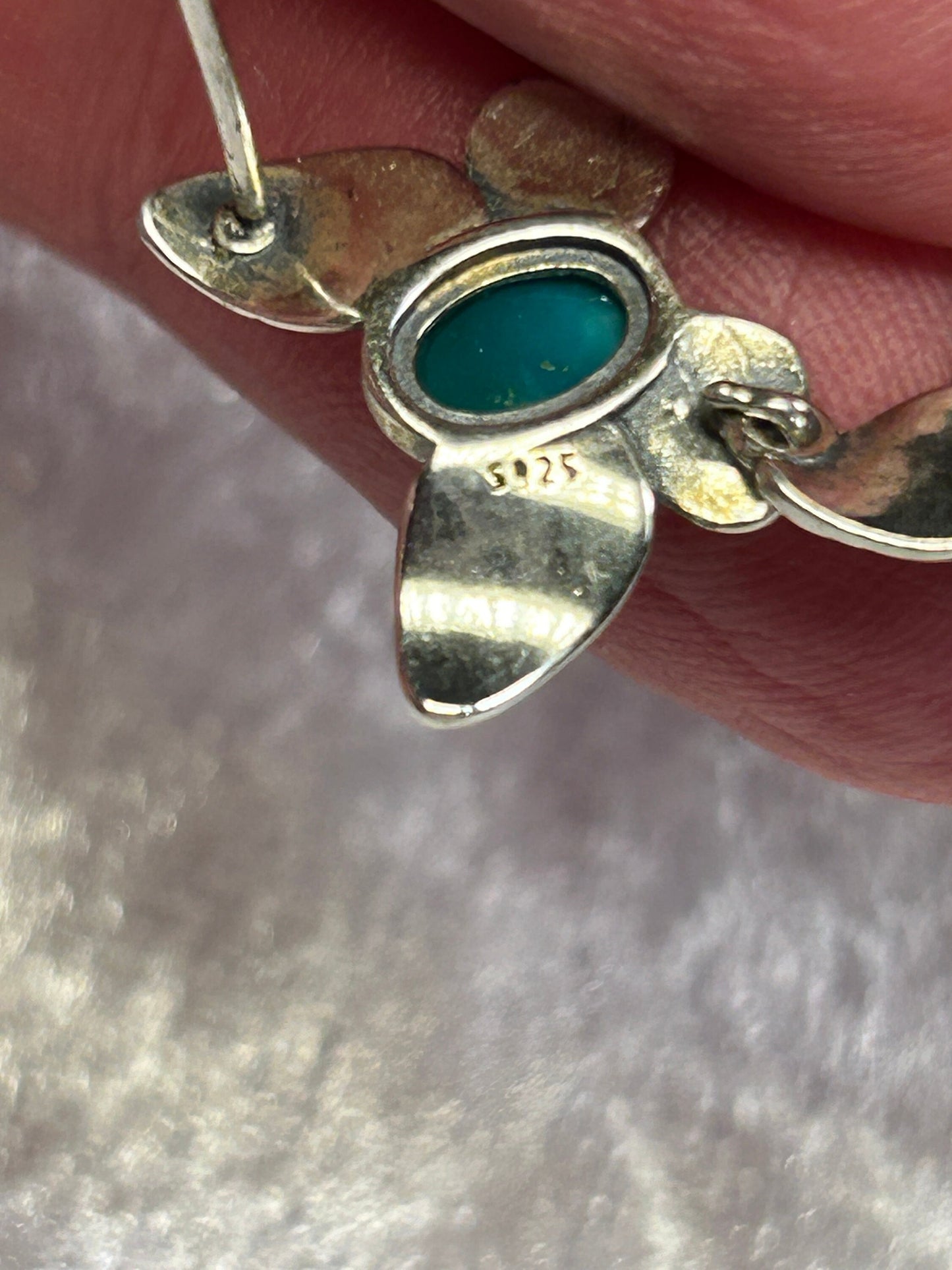 Butterfly Earrings With Turquoise in 925 Sterling Silver - Gift Box Included