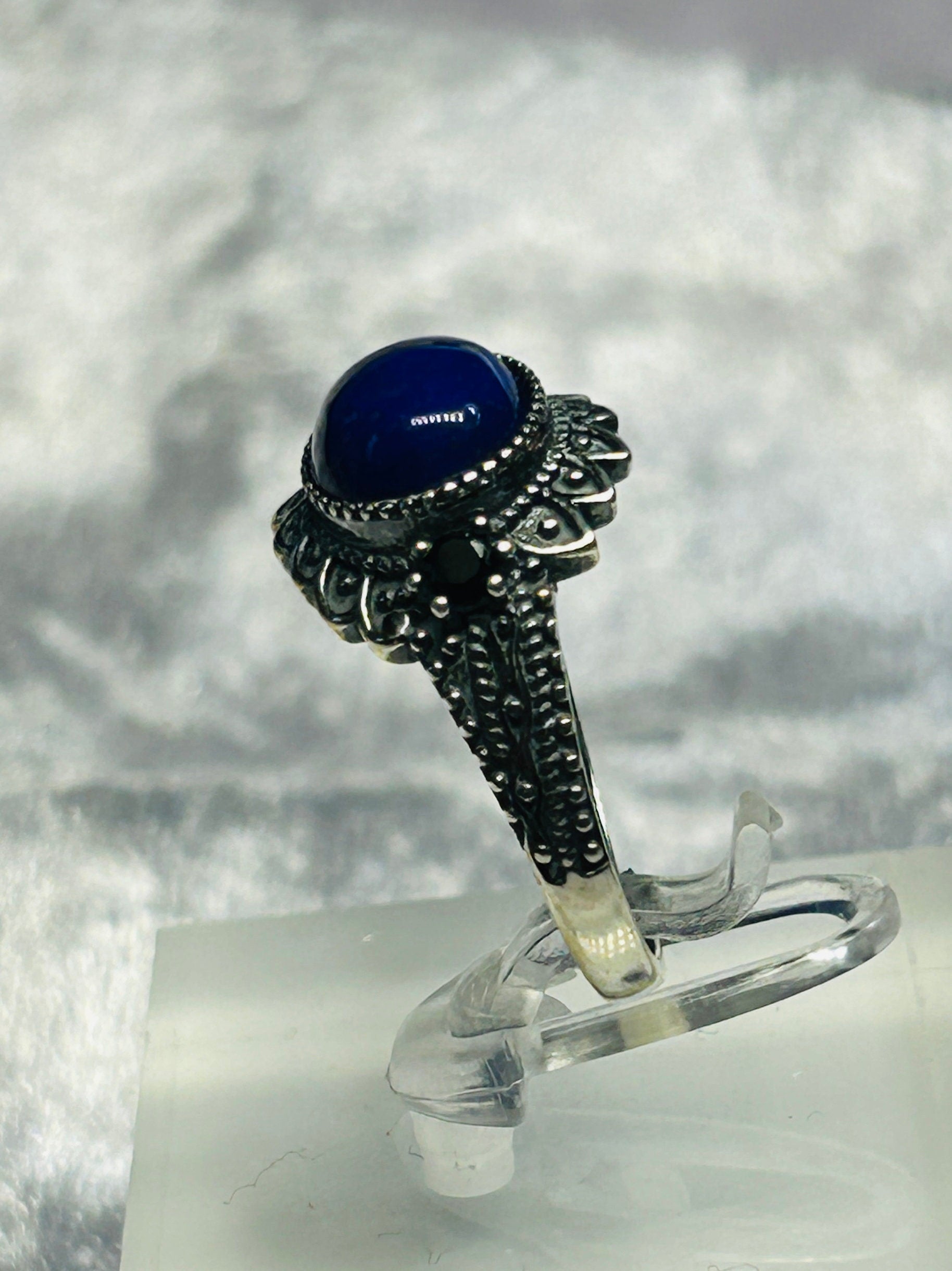 Lapis Lazuli Ring in 925 Sterling Silver with Adjustable Band Celtic Dragon Jewellery
