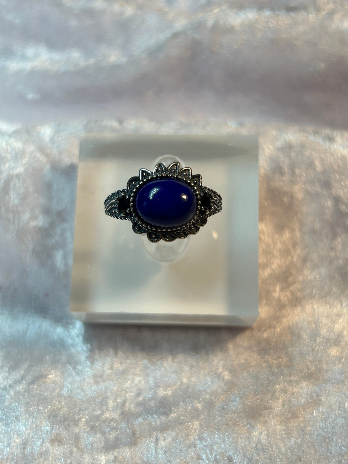 Lapis Lazuli Ring in 925 Sterling Silver with Adjustable Band Celtic Dragon Jewellery