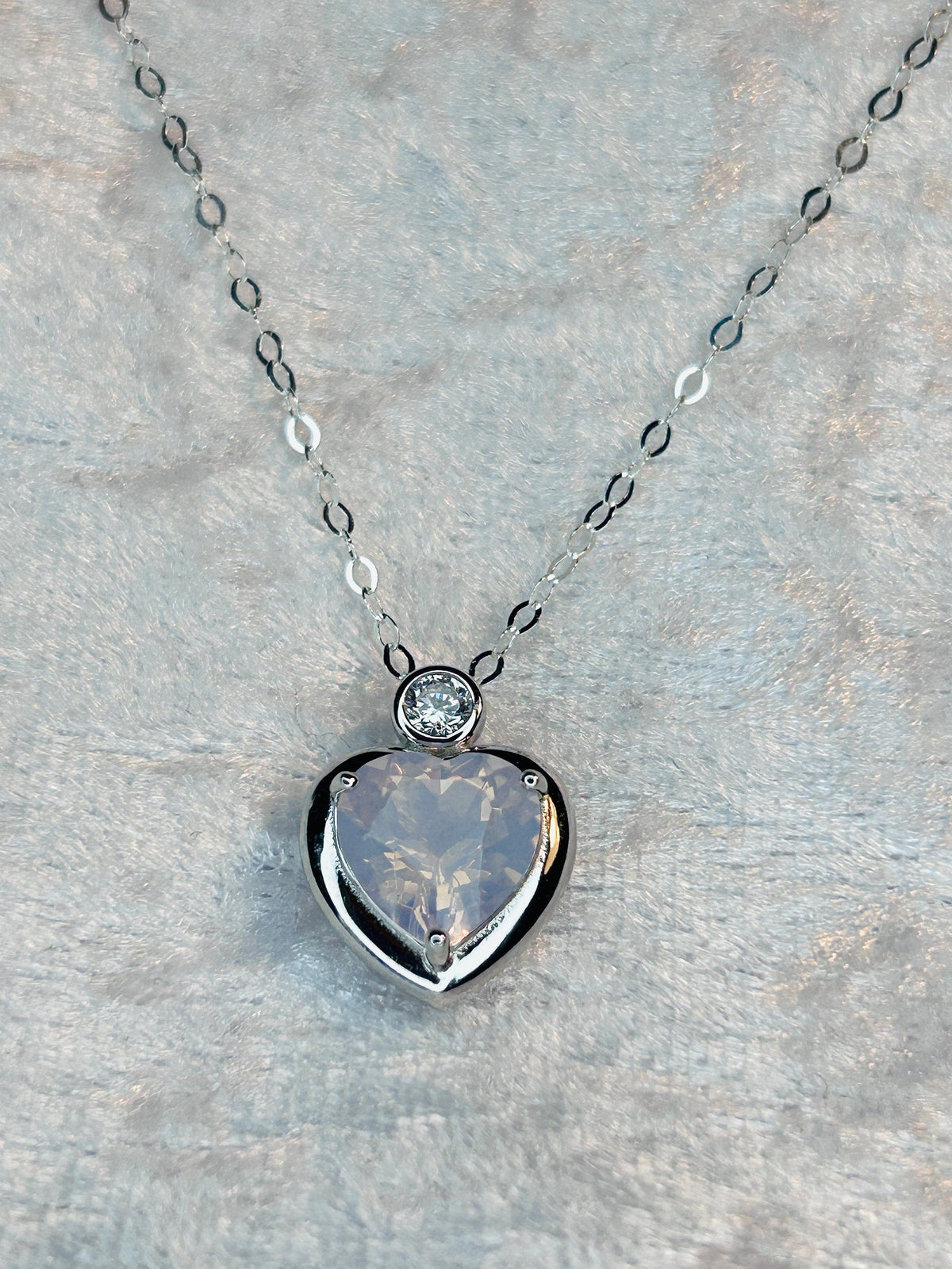 Lavender Amethyst Heart Pendant in 925 Sterling Silver - Gift Box Included Celtic Dragon Jewellery