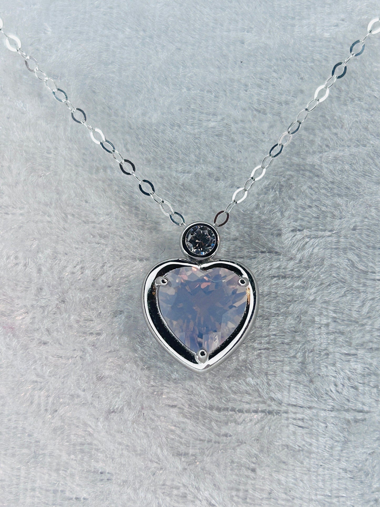 Lavender Amethyst Heart Pendant in 925 Sterling Silver - Gift Box Included Celtic Dragon Jewellery