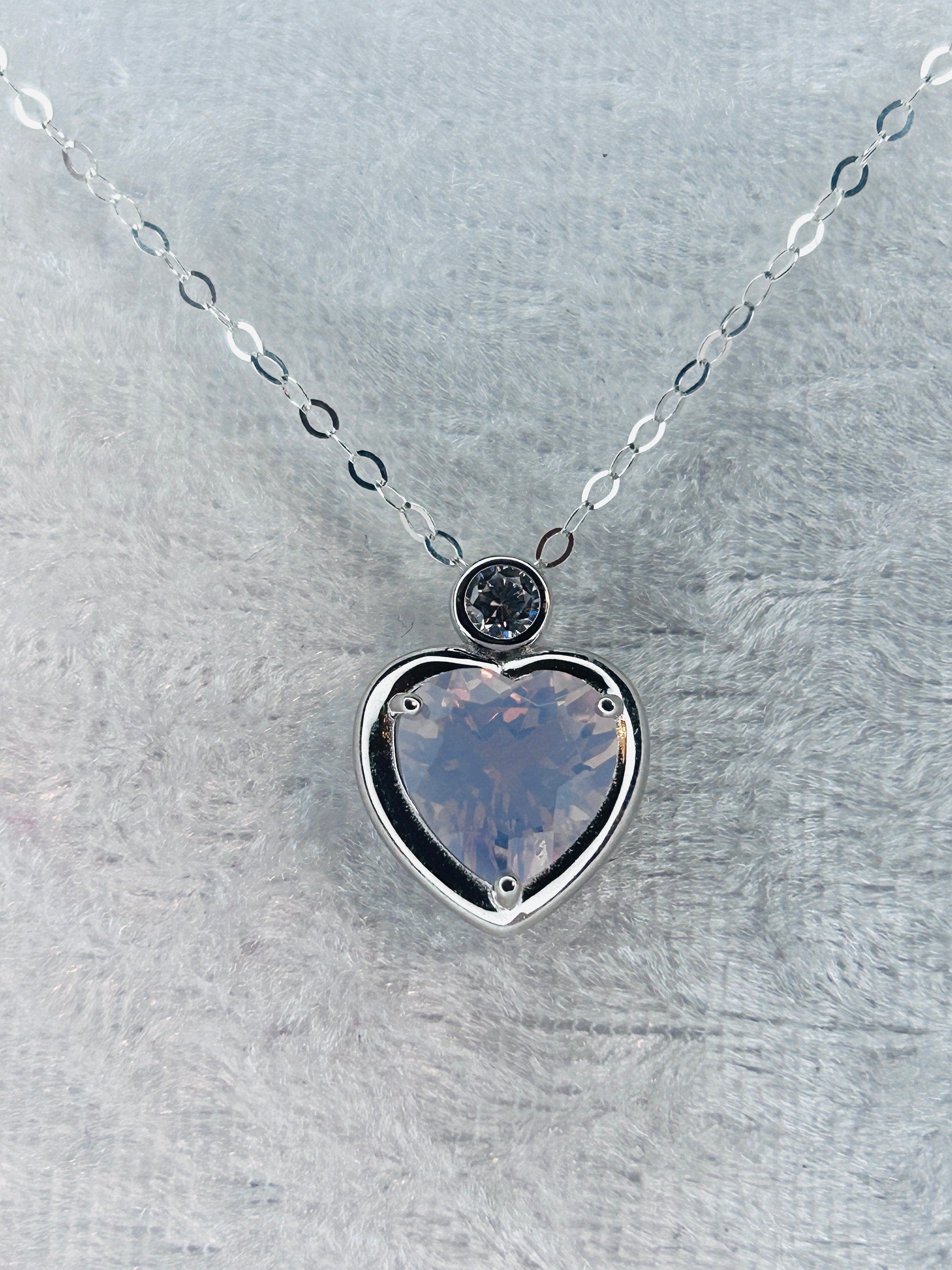 Lavender Amethyst Heart Pendant in 925 Sterling Silver - Gift Box Included Celtic Dragon Jewellery