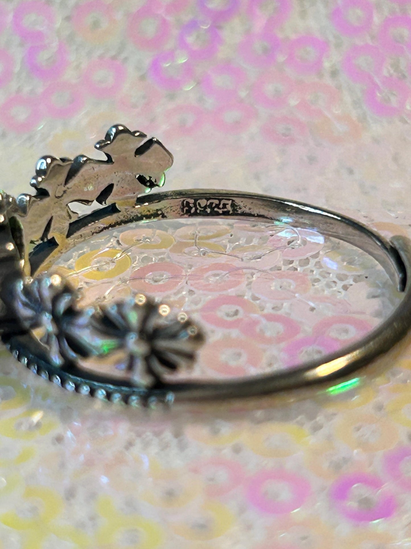 Regal Tiara Ring with Citrine in 925 Sterling Silver & Adjustable Band Celtic Dragon Jewellery