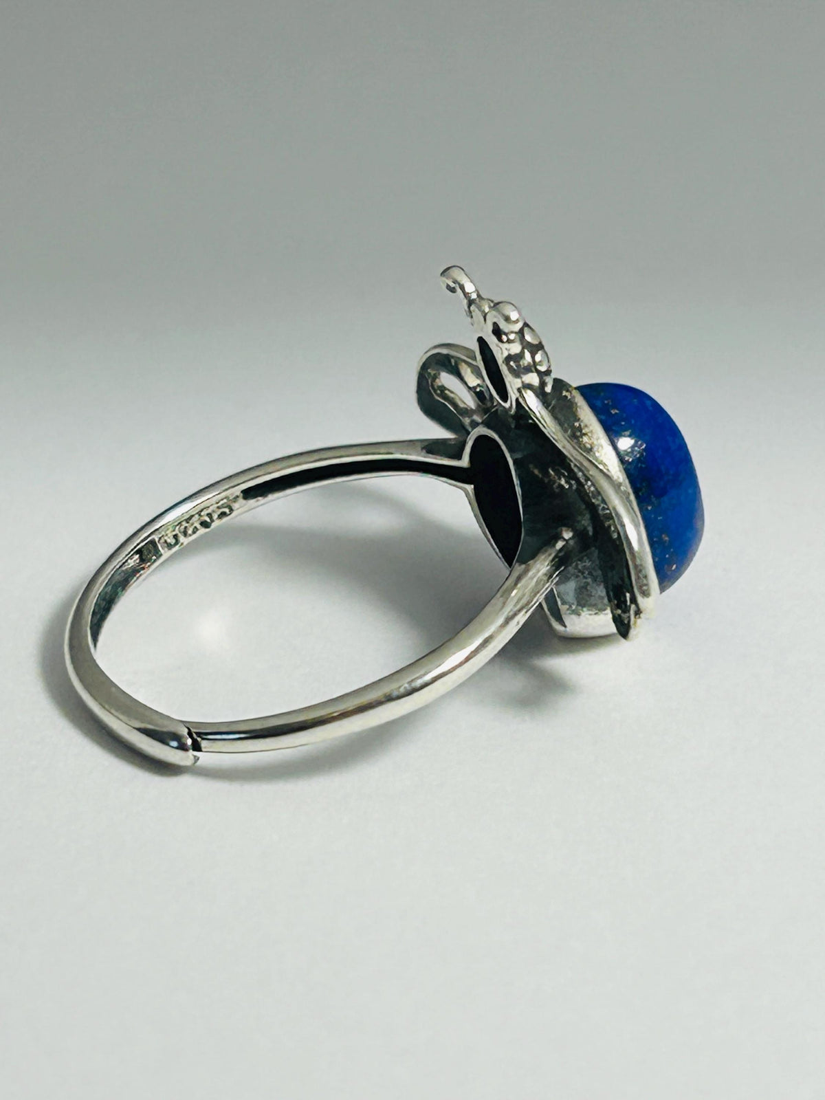 Honey Bee Ring with Lapis Lazuli in 925 Sterling Silver & Adjustable Band Celtic Dragon Jewellery