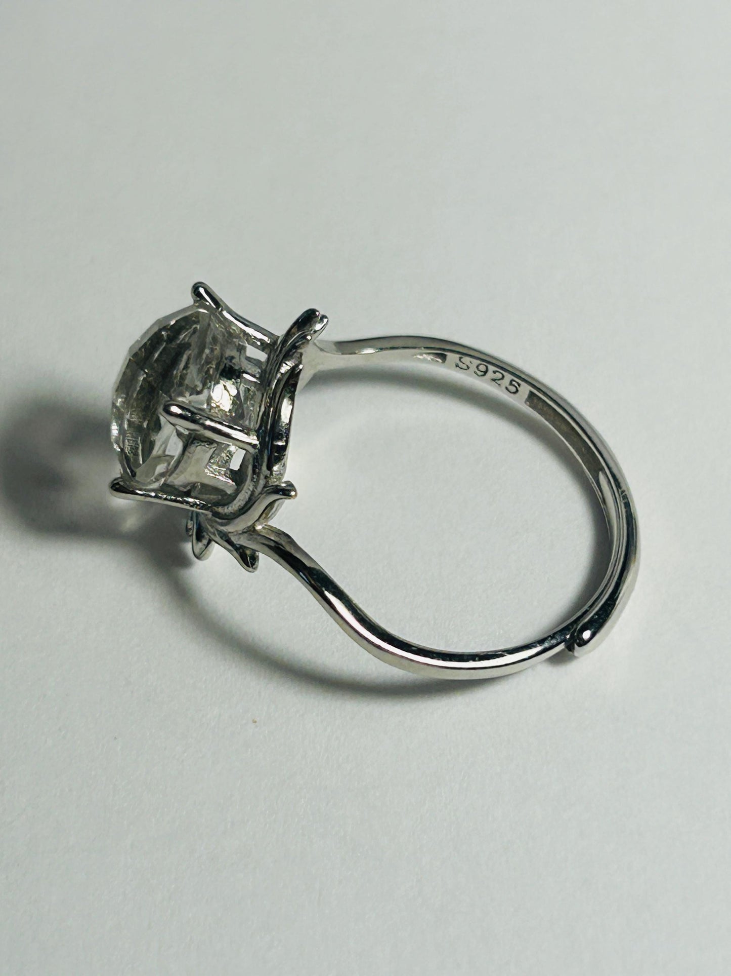 Winged Clear Quartz Ring – Sterling Silver, Adjustable Dark Angel Jewellery Celtic Dragon Jewellery