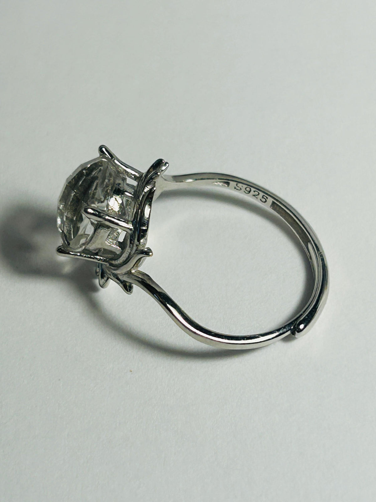 Winged Clear Quartz Ring – Sterling Silver, Adjustable Dark Angel Jewellery Celtic Dragon Jewellery