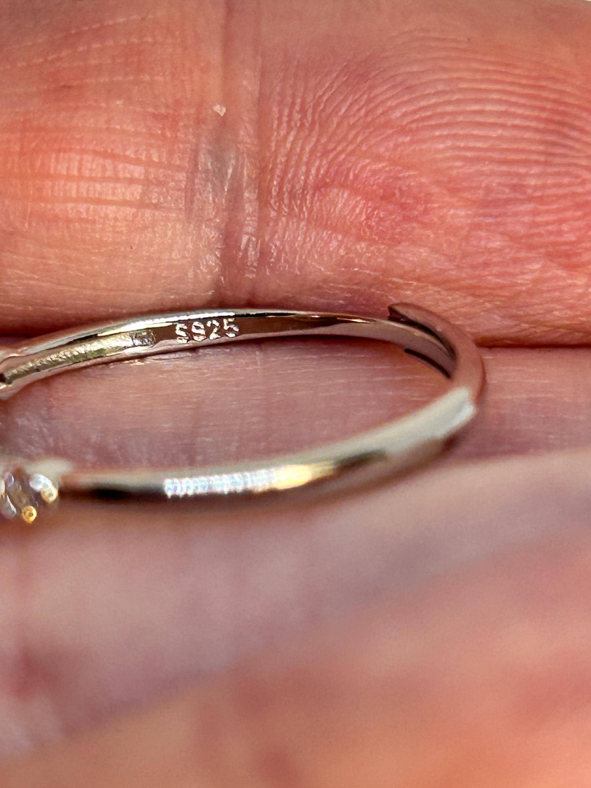 Orange Citrine Floral Ring in 925 Sterling Silver - Adjustable Minimalist Jewellery Celtic Dragon Jewellery