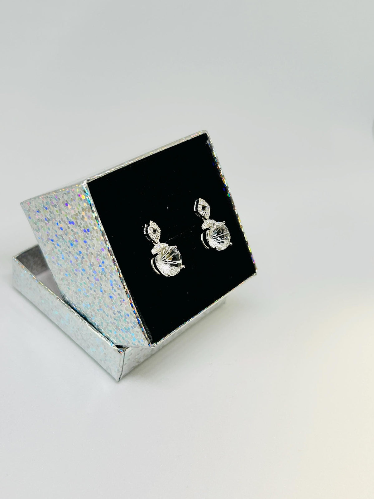 Quartz Dangle Earrings in 925 Sterling Silver - Clear Gemstone Jewellery Celtic Dragon Jewellery
