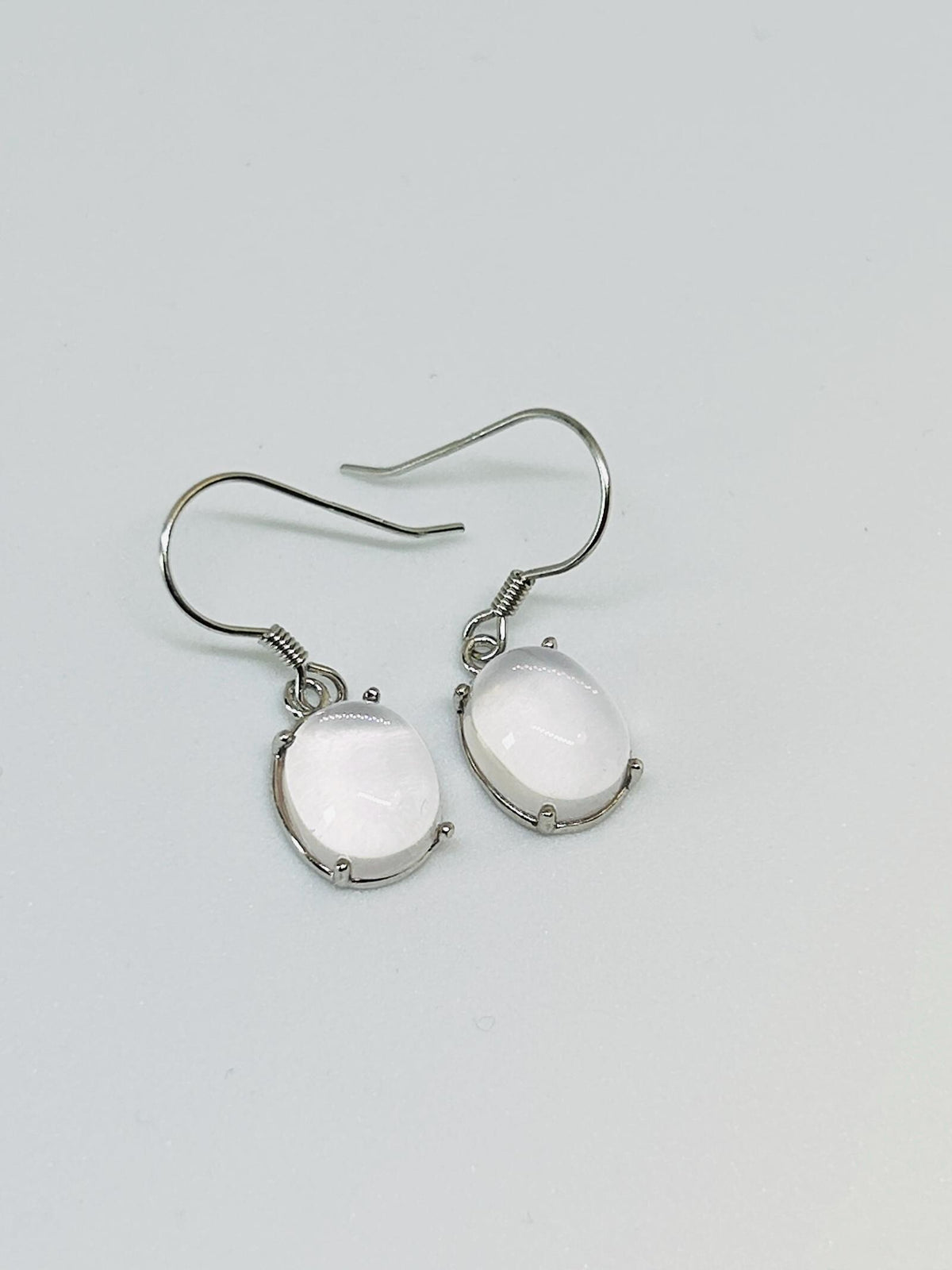 Rose Quartz Dangle Earrings - 925 Sterling Silver Jewellery
