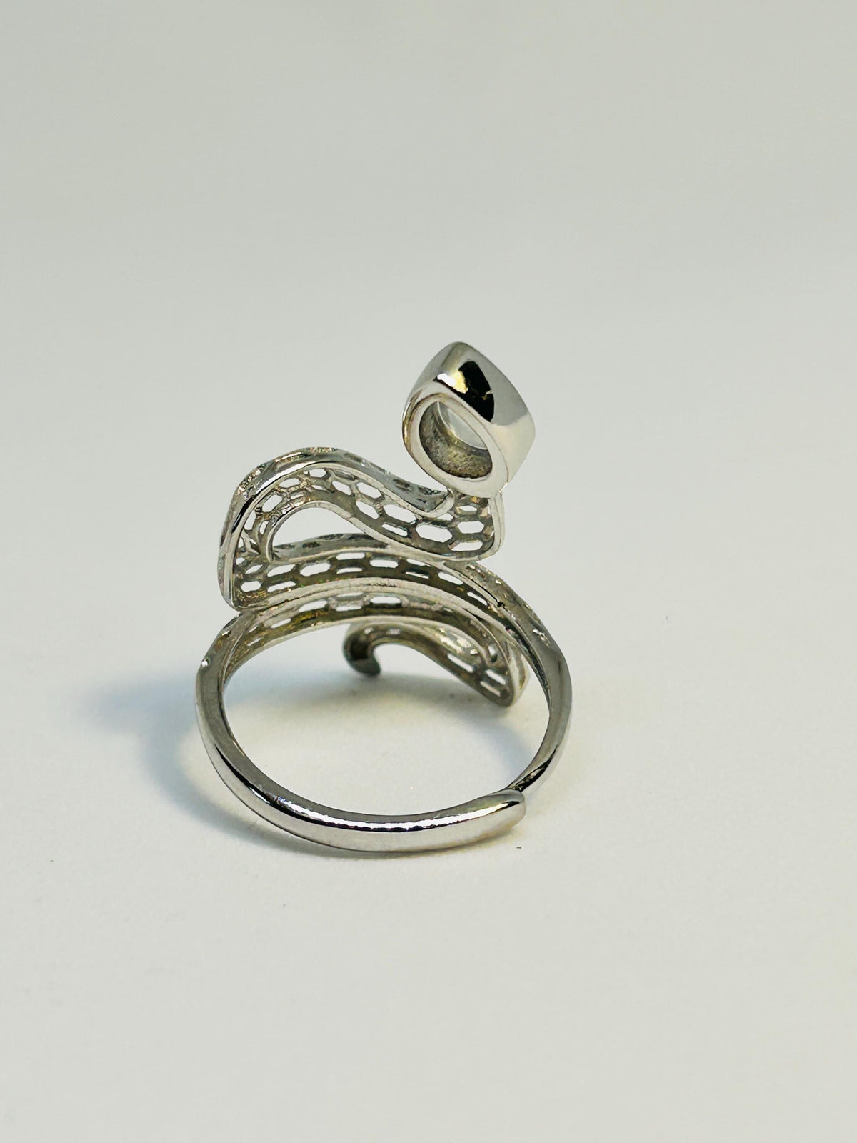 Snake Ring With Moonstone in 925 Sterling Silver - Adjustable Gothic Serpent Jewellery Celtic Dragon Jewellery