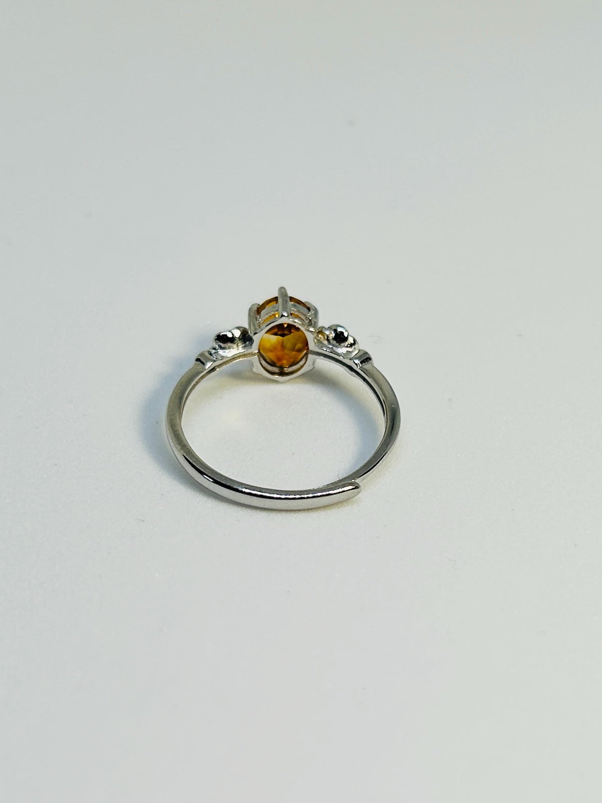 Orange Citrine Floral Ring in 925 Sterling Silver - Adjustable Minimalist Jewellery Celtic Dragon Jewellery