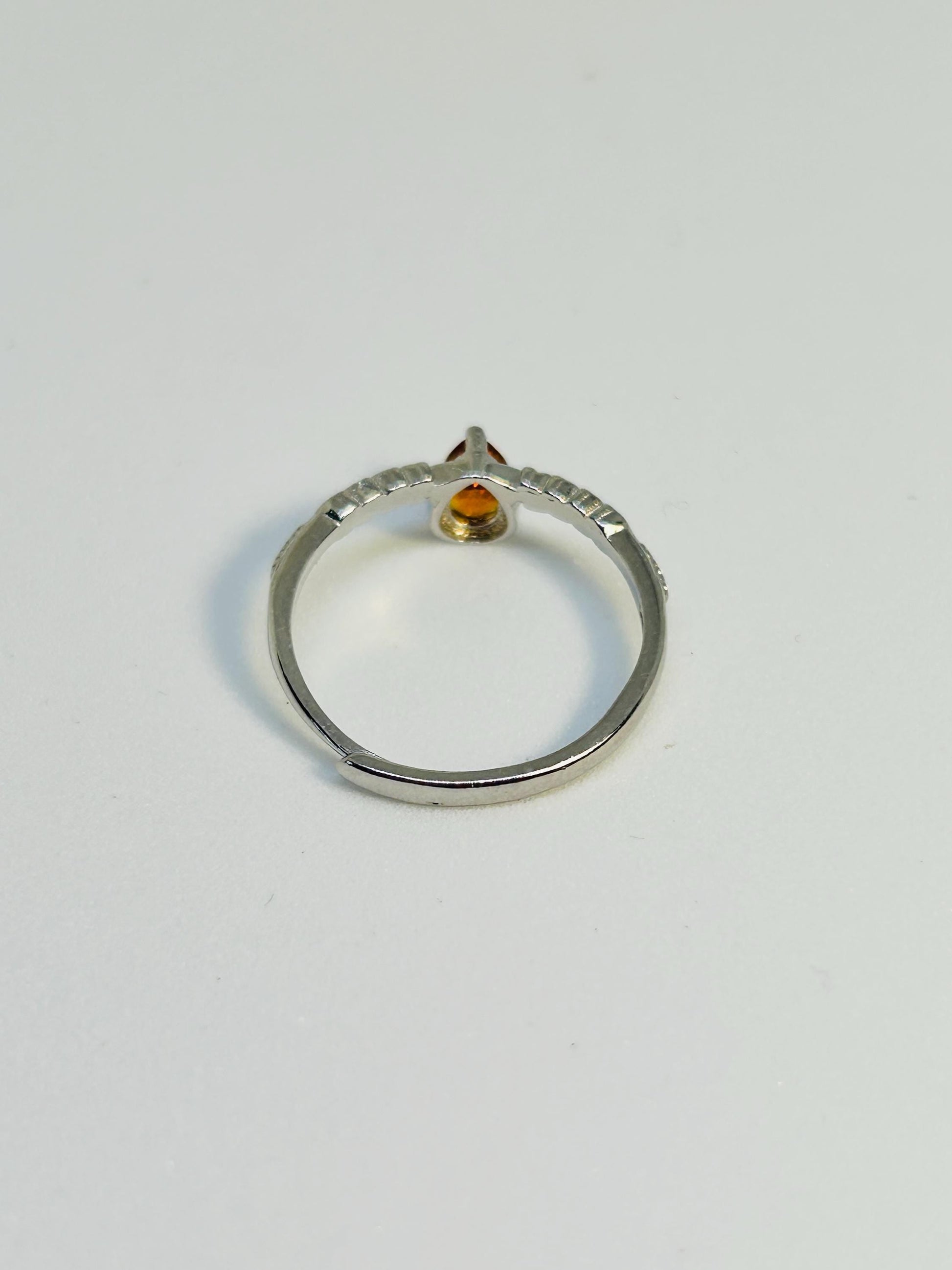 Orange Citrine Stacking Ring in 925 Sterling Silver - Adjustable Minimalist Jewellery Celtic Dragon Jewellery