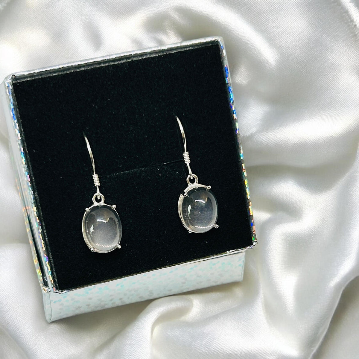 Rose Quartz Dangle Earrings - 925 Sterling Silver Jewellery