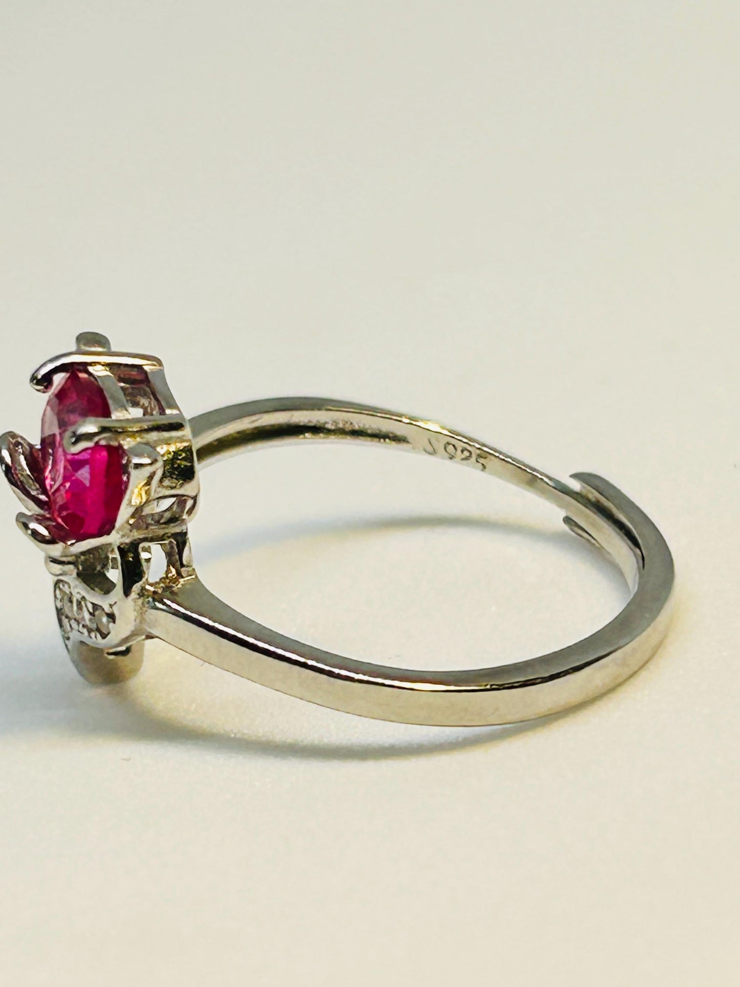 Fox Ring With Pink Topaz & CZ Accents in 925 Sterling Silver - Adjustable Animal Jewellery Celtic Dragon Jewellery