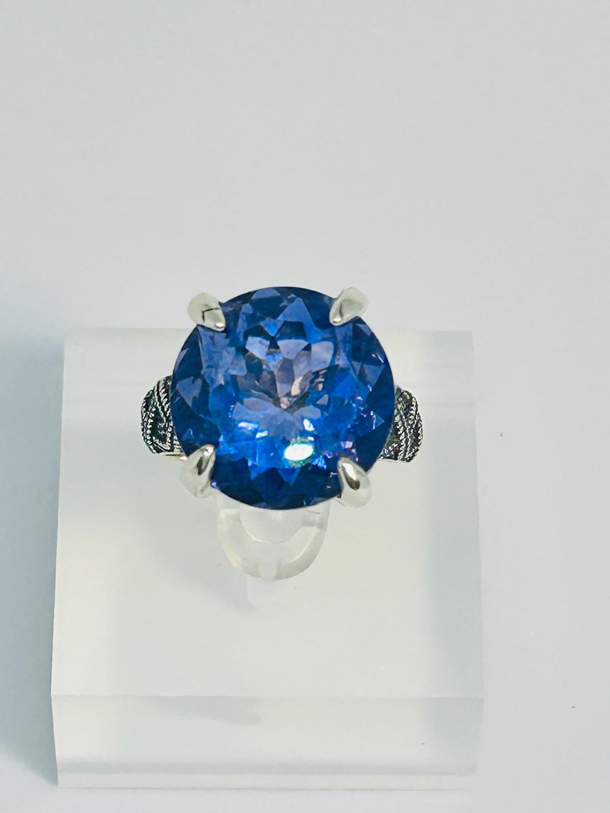 Prong Set Fluorite Ring in 925 Sterling Silver with Adjustable Band Celtic Dragon Jewellery