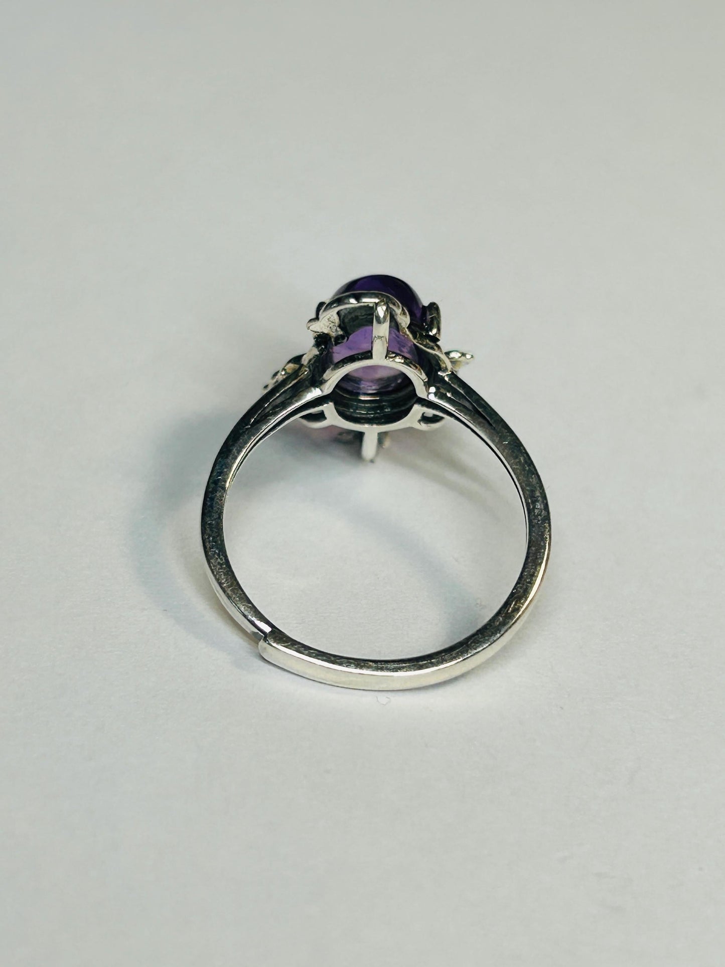 Bird Ring with Amethyst, 925 Sterling Silver & Adjustable Band Celtic Dragon Jewellery