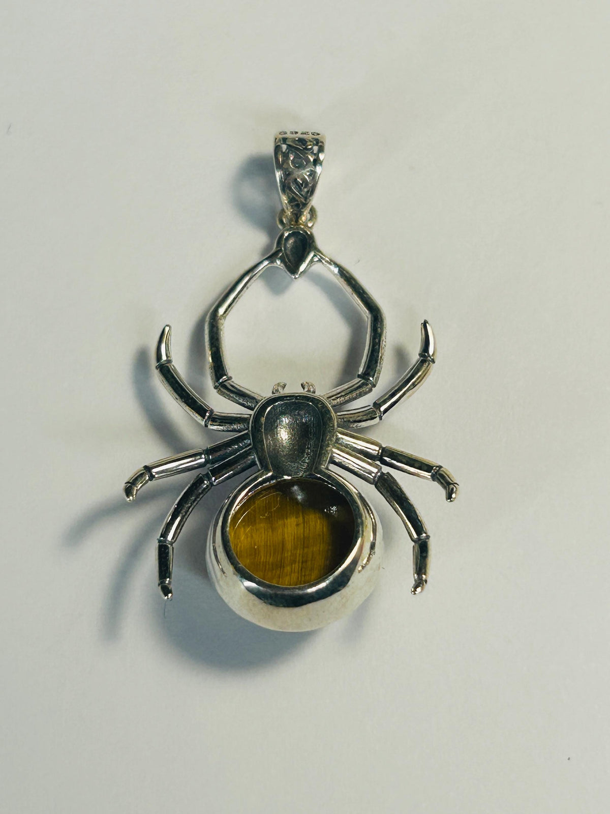Spider Pendant with Gold Tigers Eye in 925 Sterling Silver Celtic Dragon Jewellery