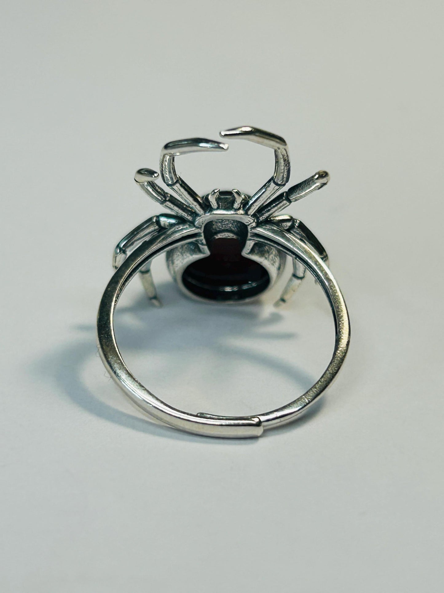 Spider Ring with Red Tigers Eye in 925 Sterling Silver & Adjustable Band Celtic Dragon Jewellery