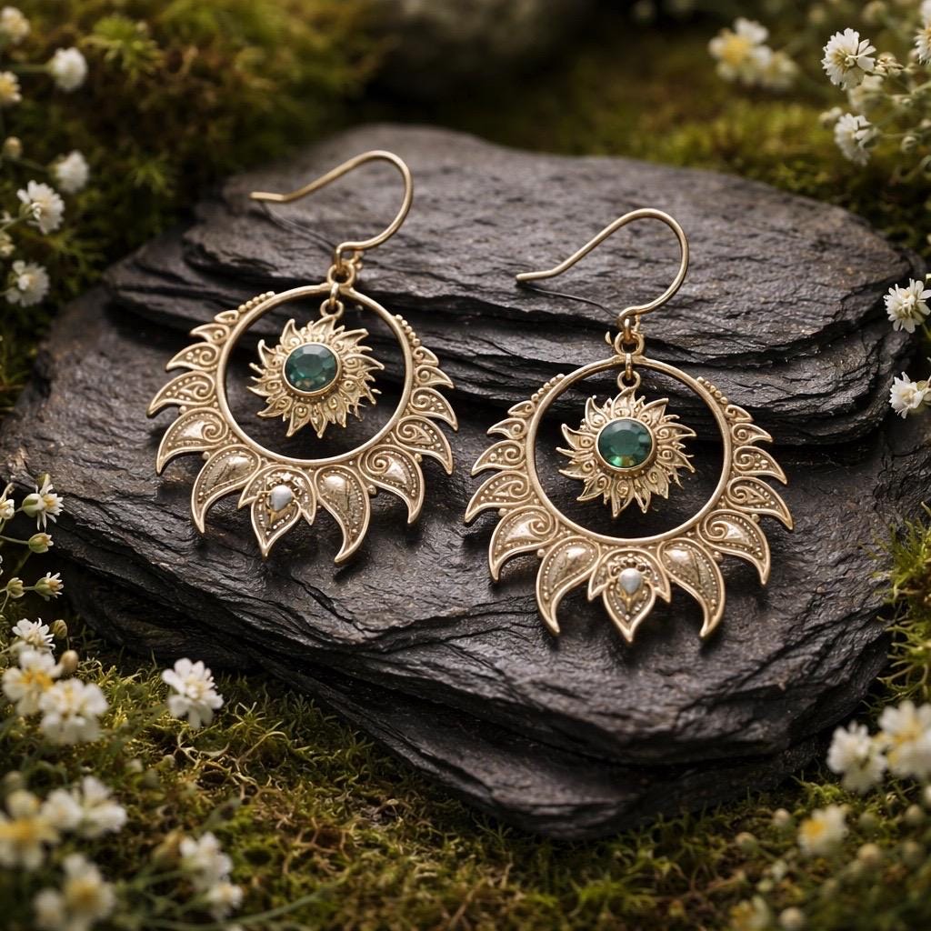 Blue Topaz Earrings: 925 Silver Sun Dangle Gemstone Jewellery Celtic Dragon Jewellery