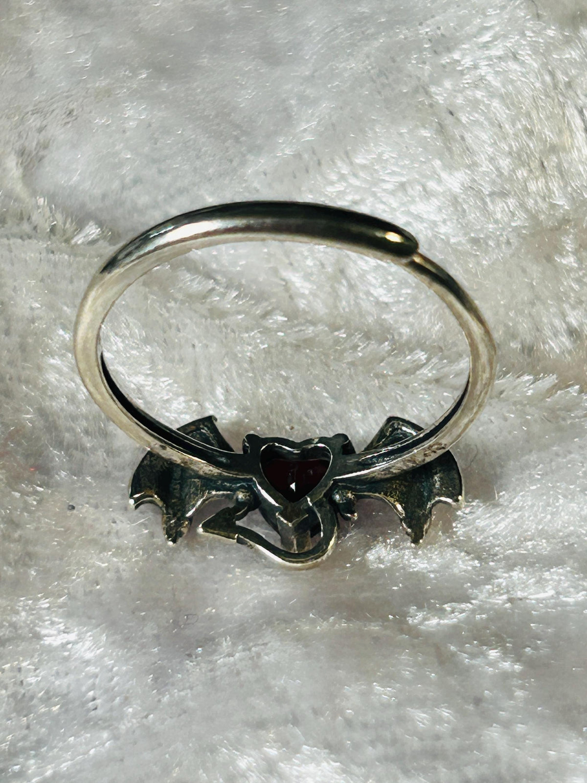 Garnet Bat Ring • 925 Sterling Silver • Vampire Fantasy Jewellery • Adjustable with Gift Box Celtic Dragon Jewellery