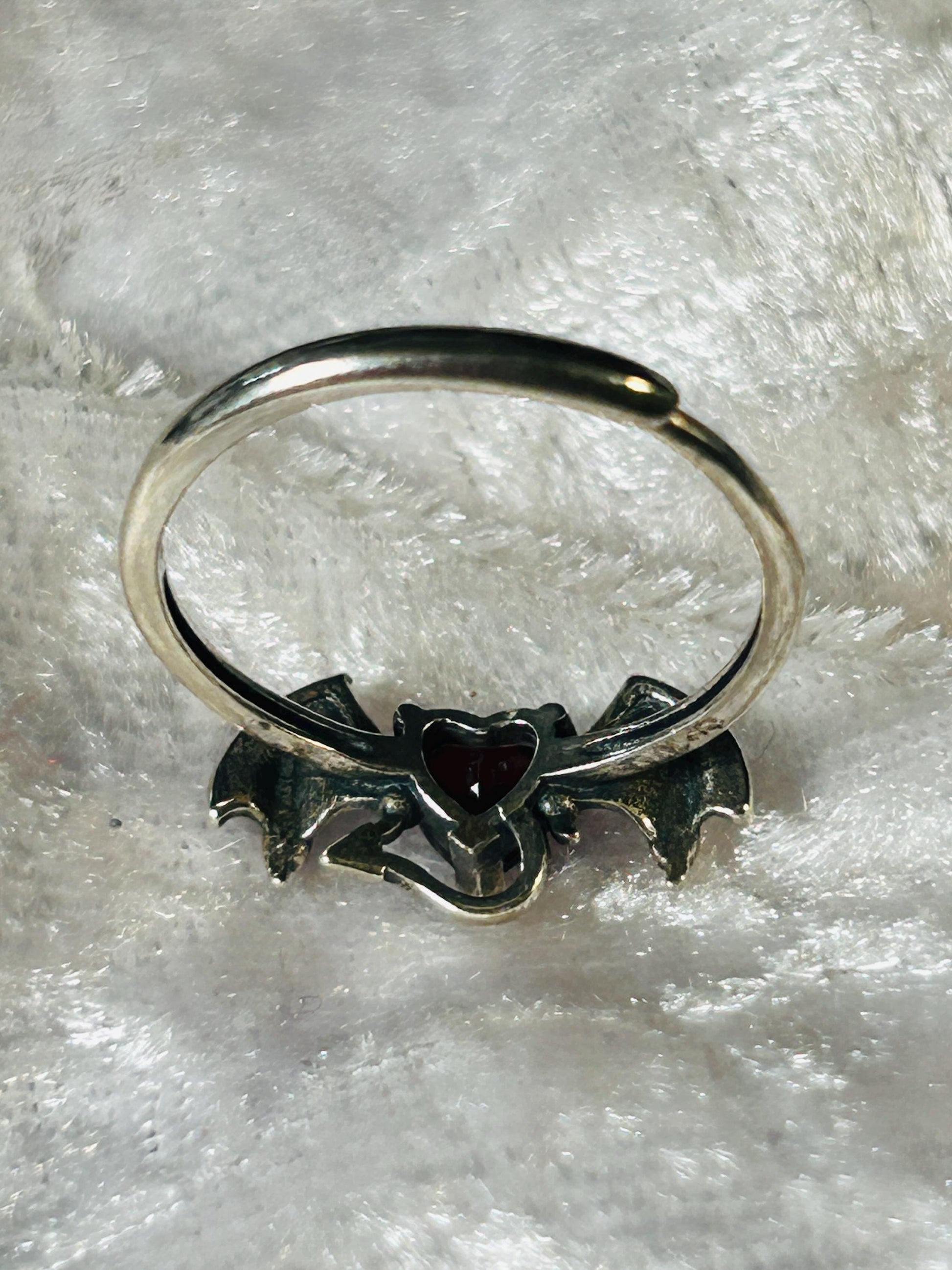 Garnet Bat Ring • 925 Sterling Silver • Vampire Fantasy Jewellery • Adjustable with Gift Box Celtic Dragon Jewellery