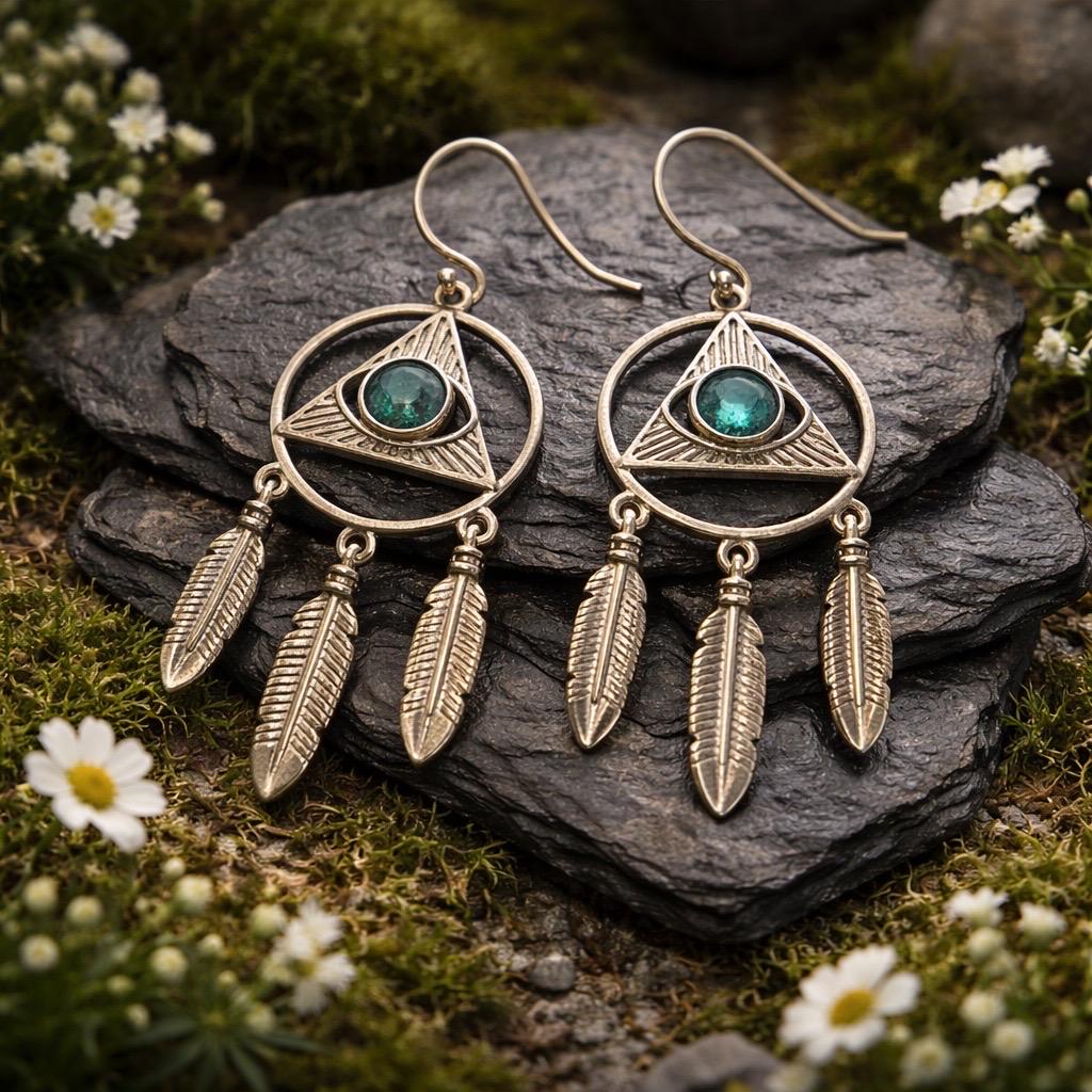 Blue Topaz Evil Eye Dangle Earrings: 925 Sterling Silver Gemstone Jewellery Celtic Dragon Jewellery