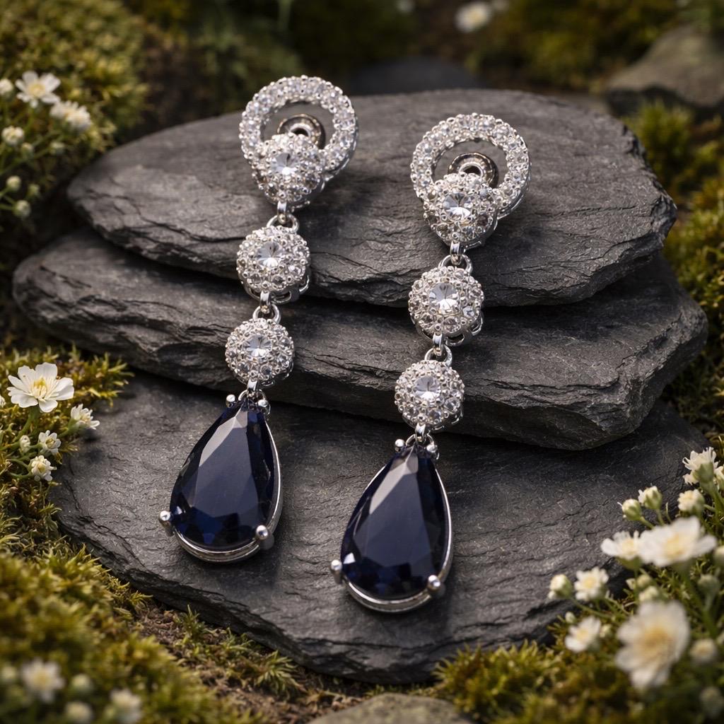 Purple Teardrop Earrings, Elegant Dropper Dangles Gift Boxed, Lightweight Statement Jewellery for Women Celtic Dragon Jewellery