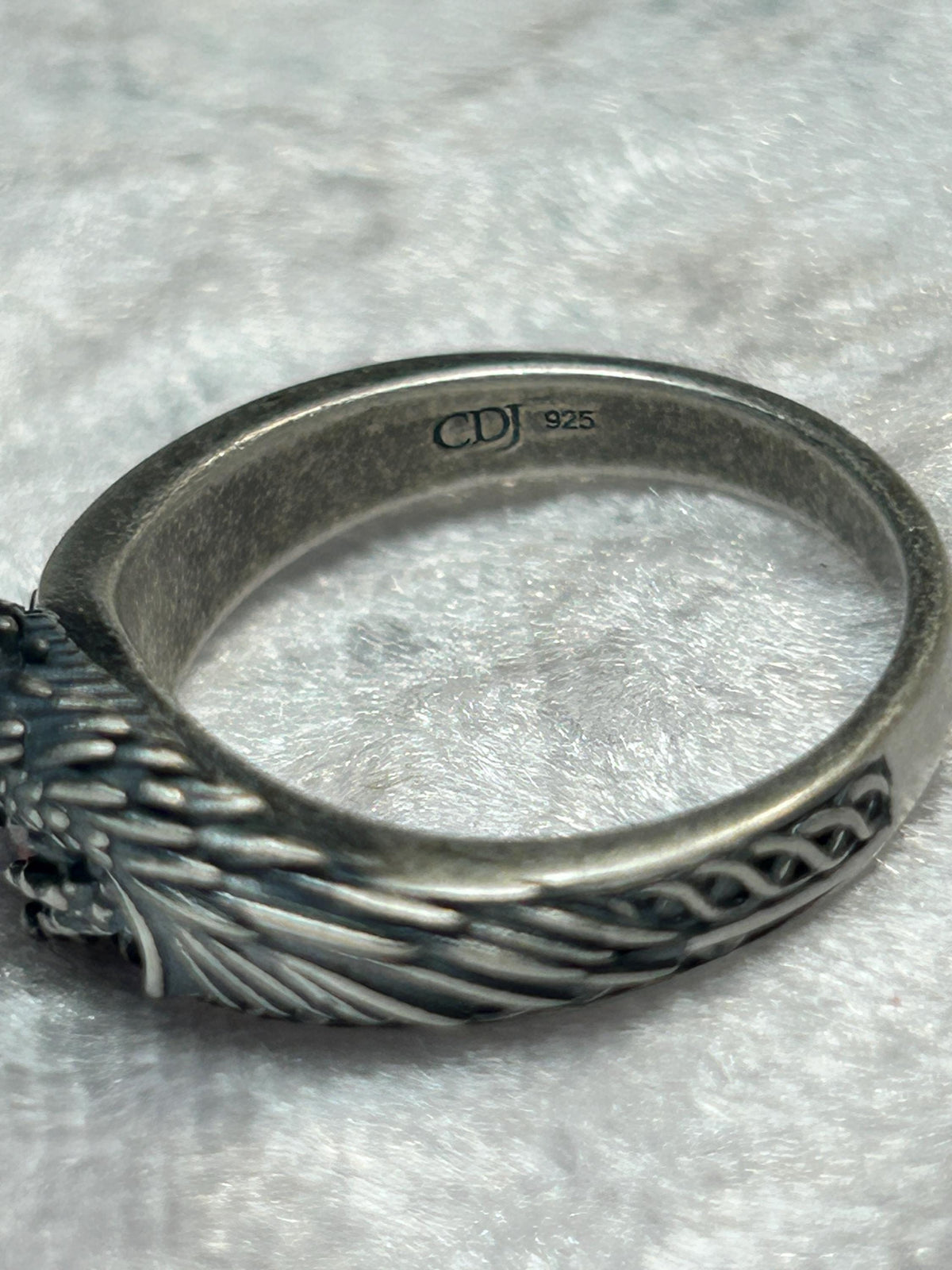 Celtic Dragon Ring with Red CZ, in 925 Sterling Silver - Limited Edition Goth Jewellery Celtic Dragon Jewellery