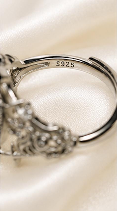 Blue Topaz Ring in 925 Sterling Silver - Adjustable Gothic Jewellery - Ornate Thorn Design Celtic Dragon Jewellery