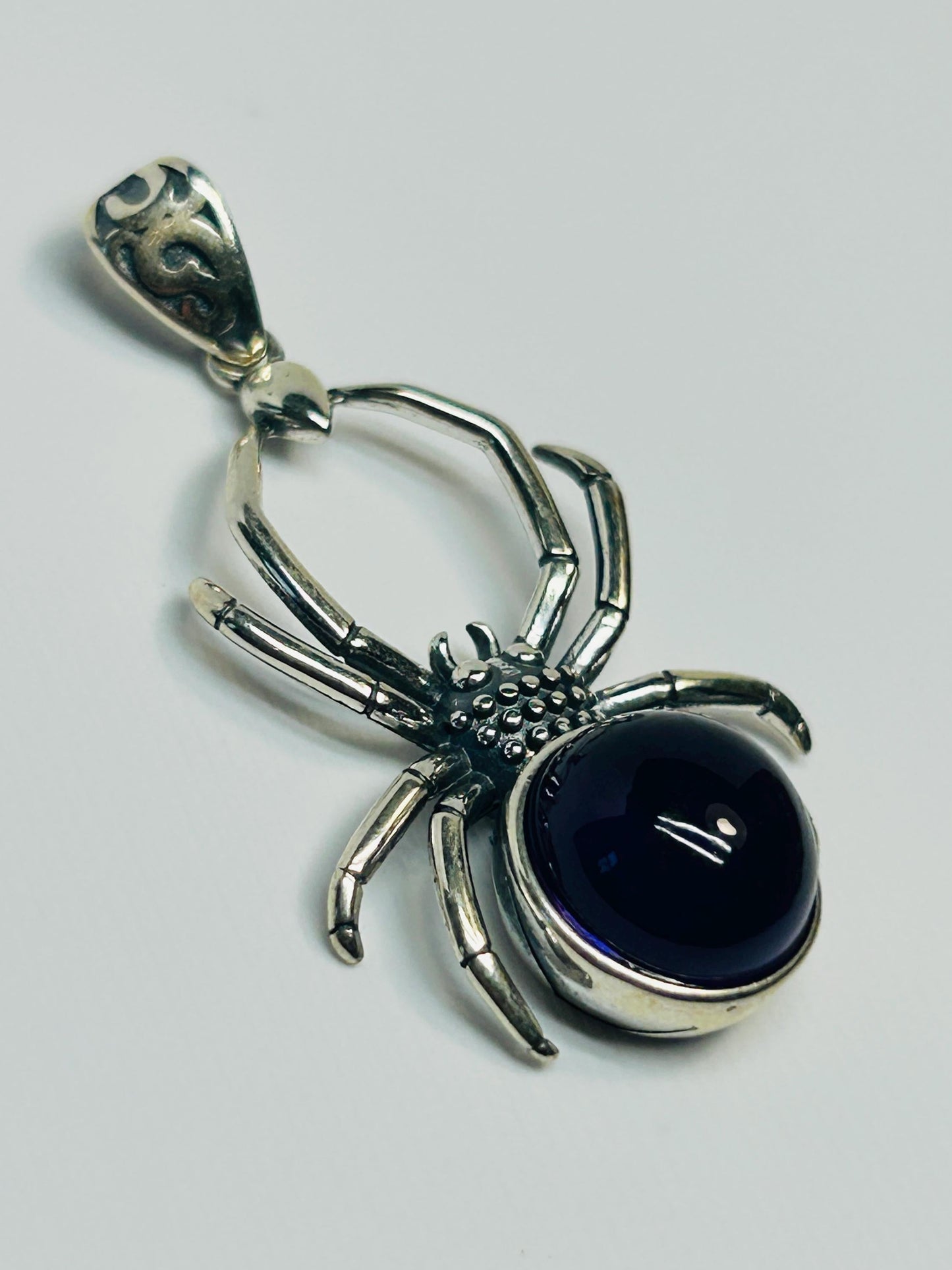 Spider Pendant with Amethyst Gemstone in 925 Sterling Silver Celtic Dragon Jewellery