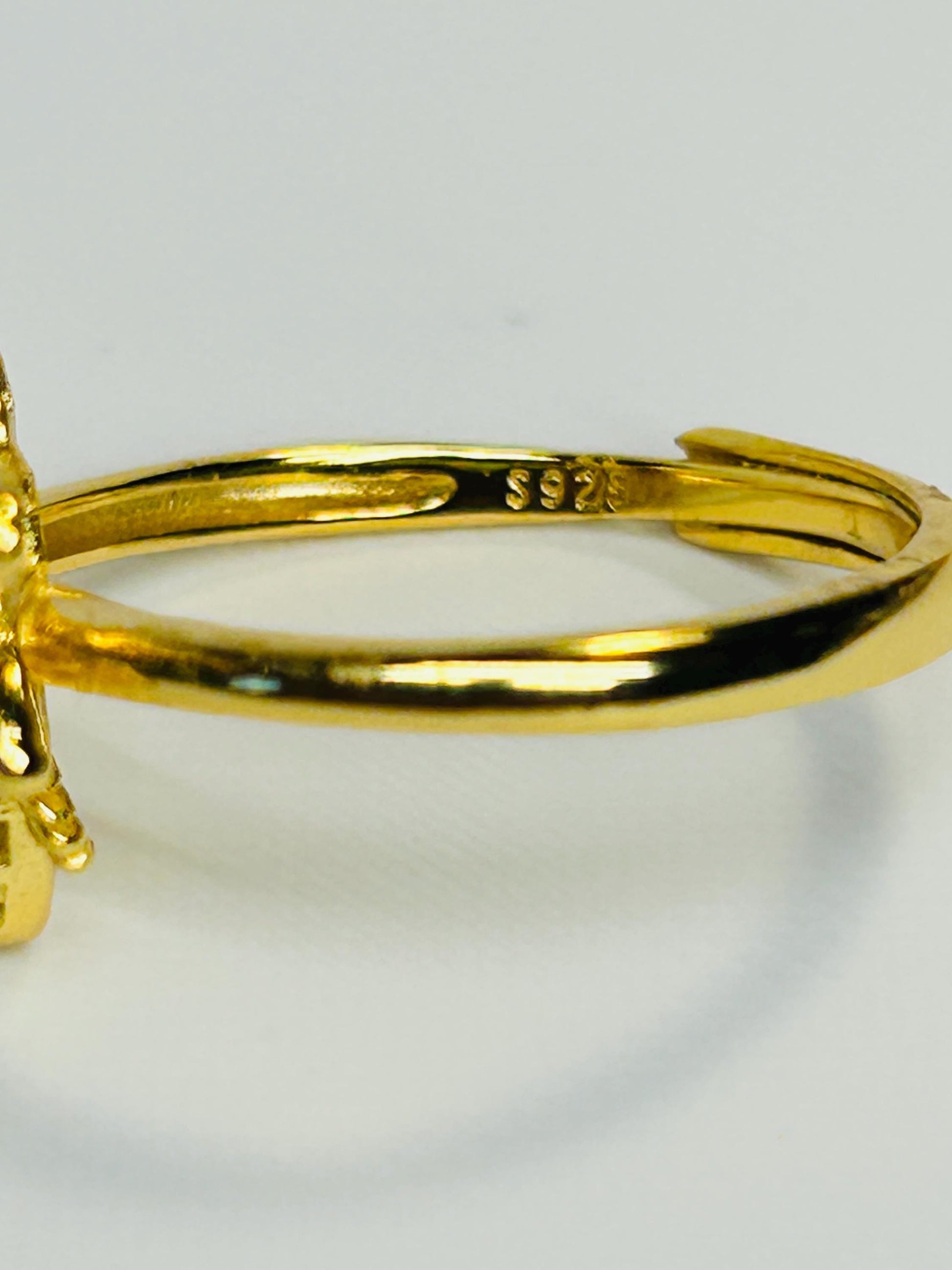 Citrine Honey Bee Ring - Gold Plated 925 Sterling Silver - CZ Bee Jewellery Celtic Dragon Jewellery