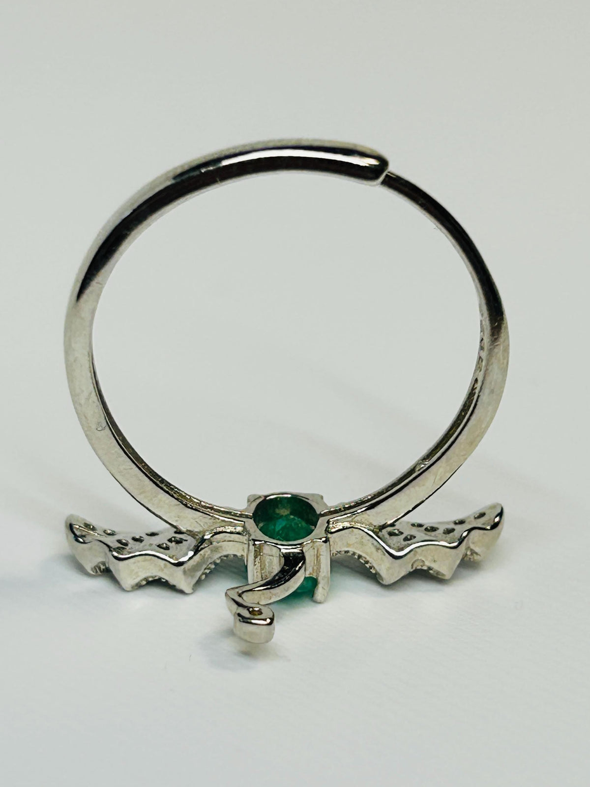 Emerald Dragon Ring, Adjustable 925 Sterling Silver Gothic Wing Jewellery Celtic Dragon Jewellery