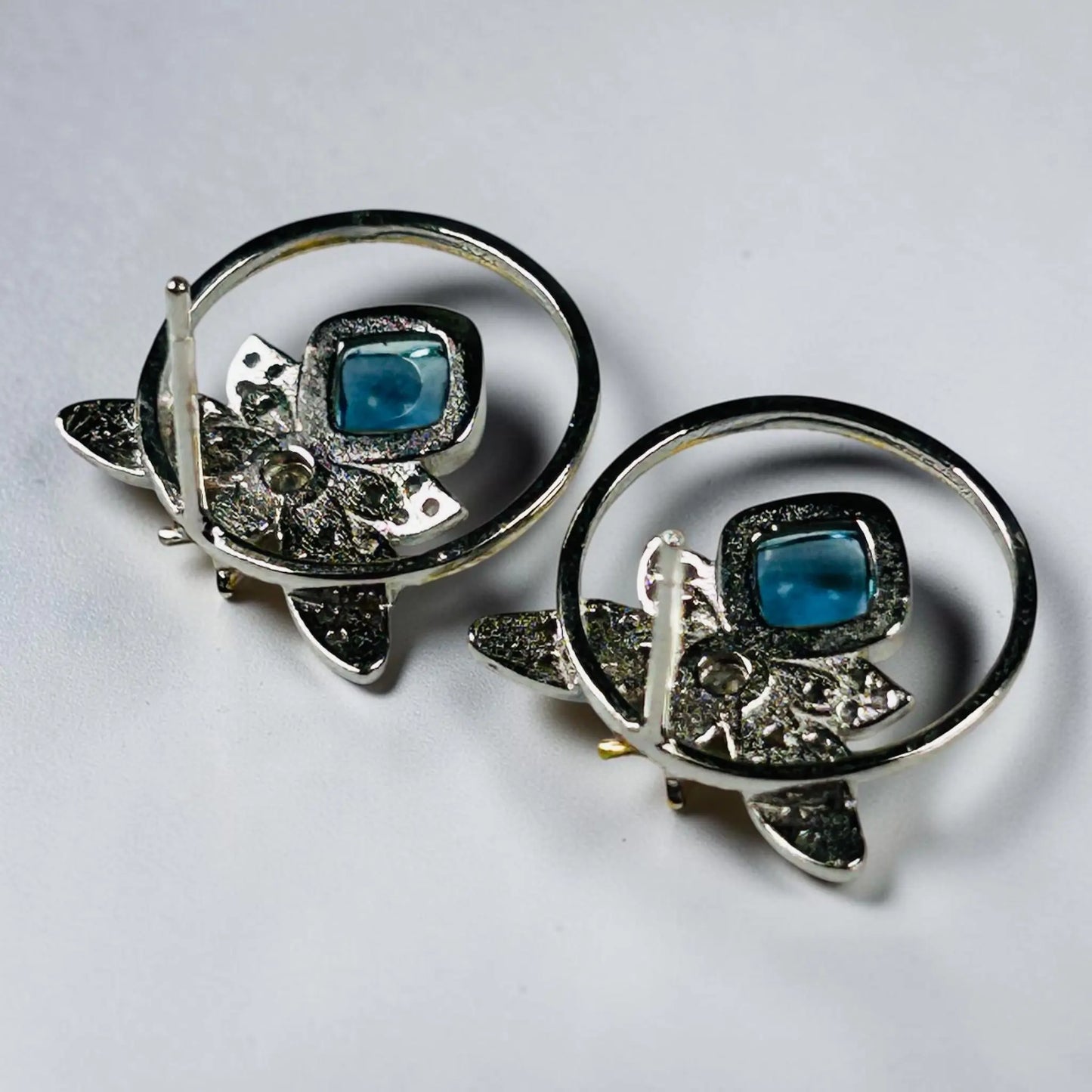 Natural Aquamarine Bee Stud Earrings -  925 Sterling Silver Bumblebee Jewellery Celtic Dragon Jewellery