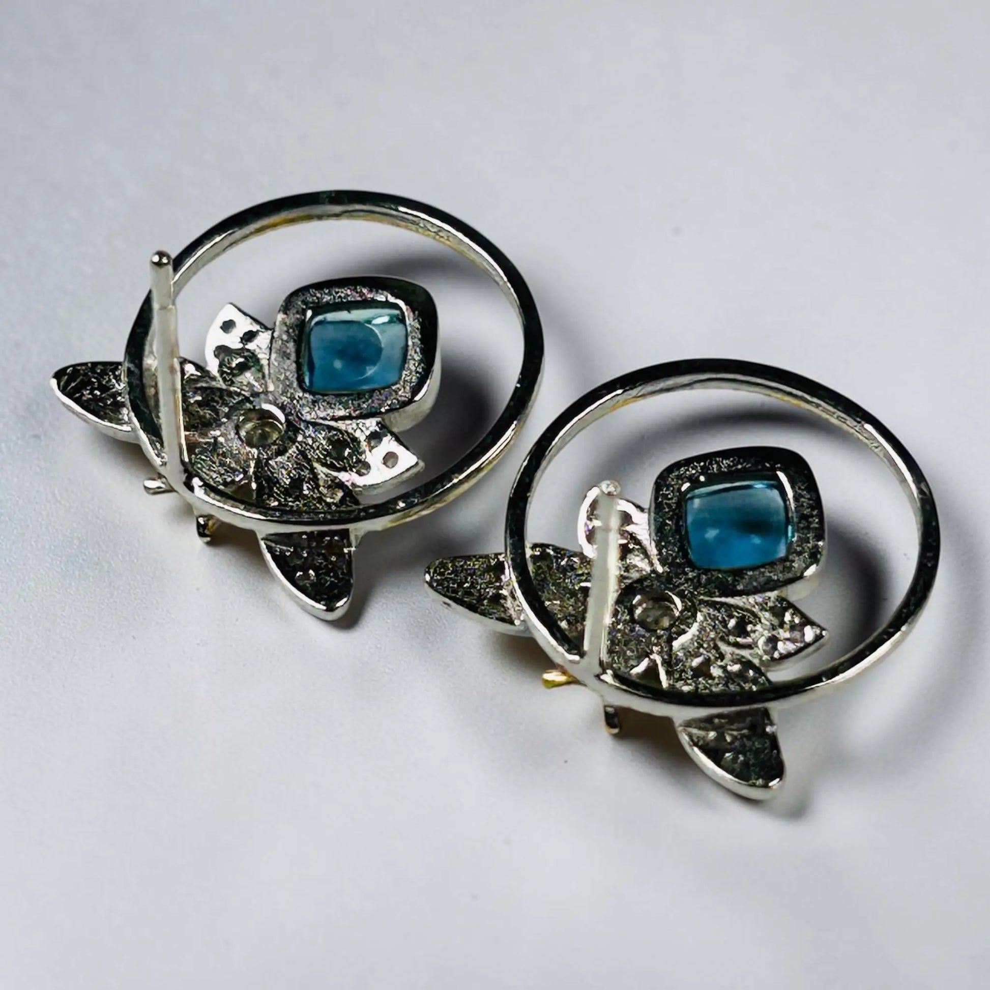 Natural Aquamarine Bee Stud Earrings -  925 Sterling Silver Bumblebee Jewellery Celtic Dragon Jewellery