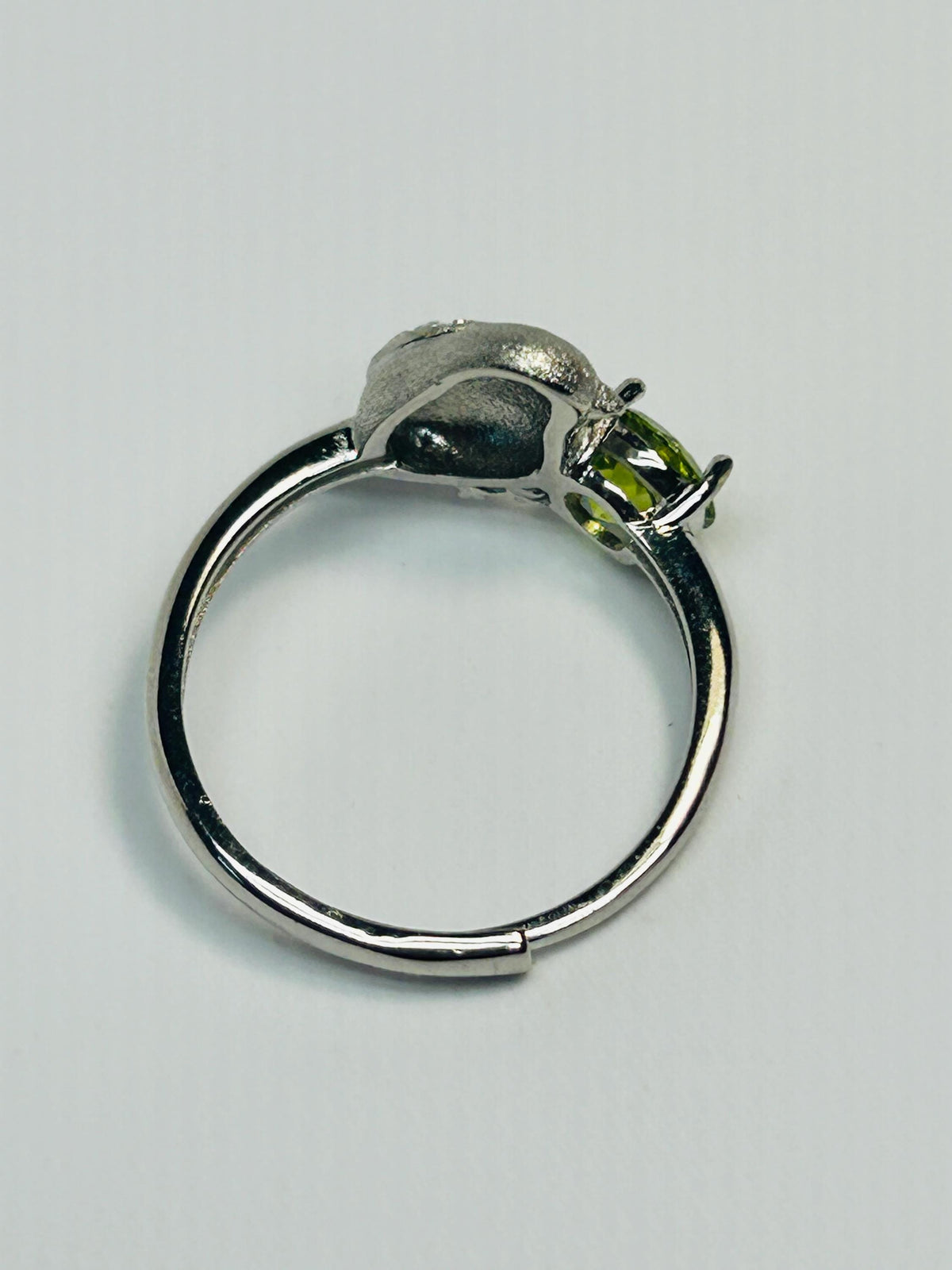 Bird Ring with Peridot - 925 Sterling Silver Adjustable Whimsical Nature Statement Gift Celtic Dragon Jewellery